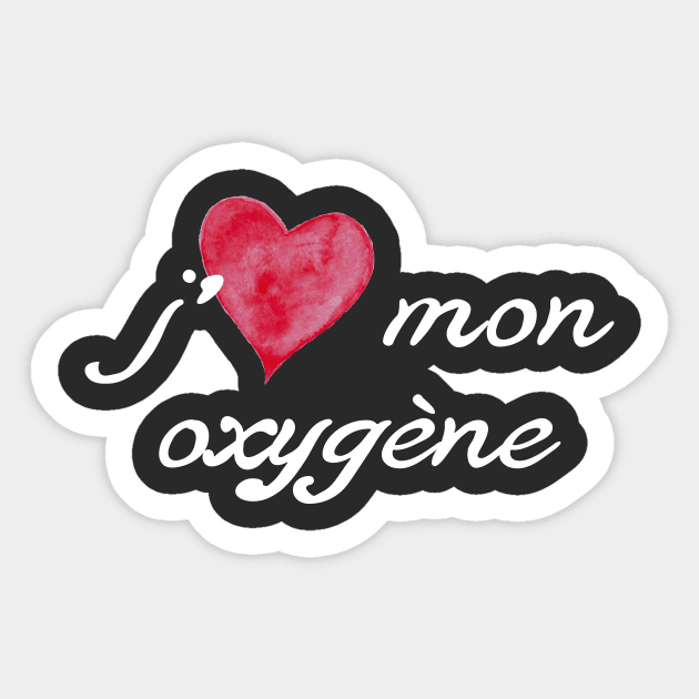 J'aime mon oxygène, logo pâle Sticker by logixca